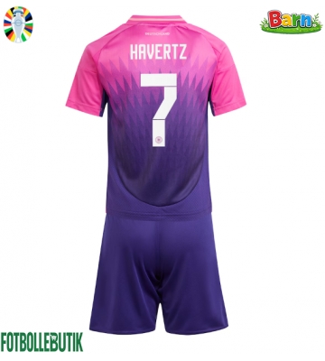 Tyskland Kai Havertz #7 Bortaställ Barn EM 2024 Kortärmad (+ Korta byxor)